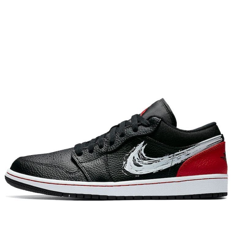 Jordan 1 Low ‘Brushstroke Swoosh – Black Red’