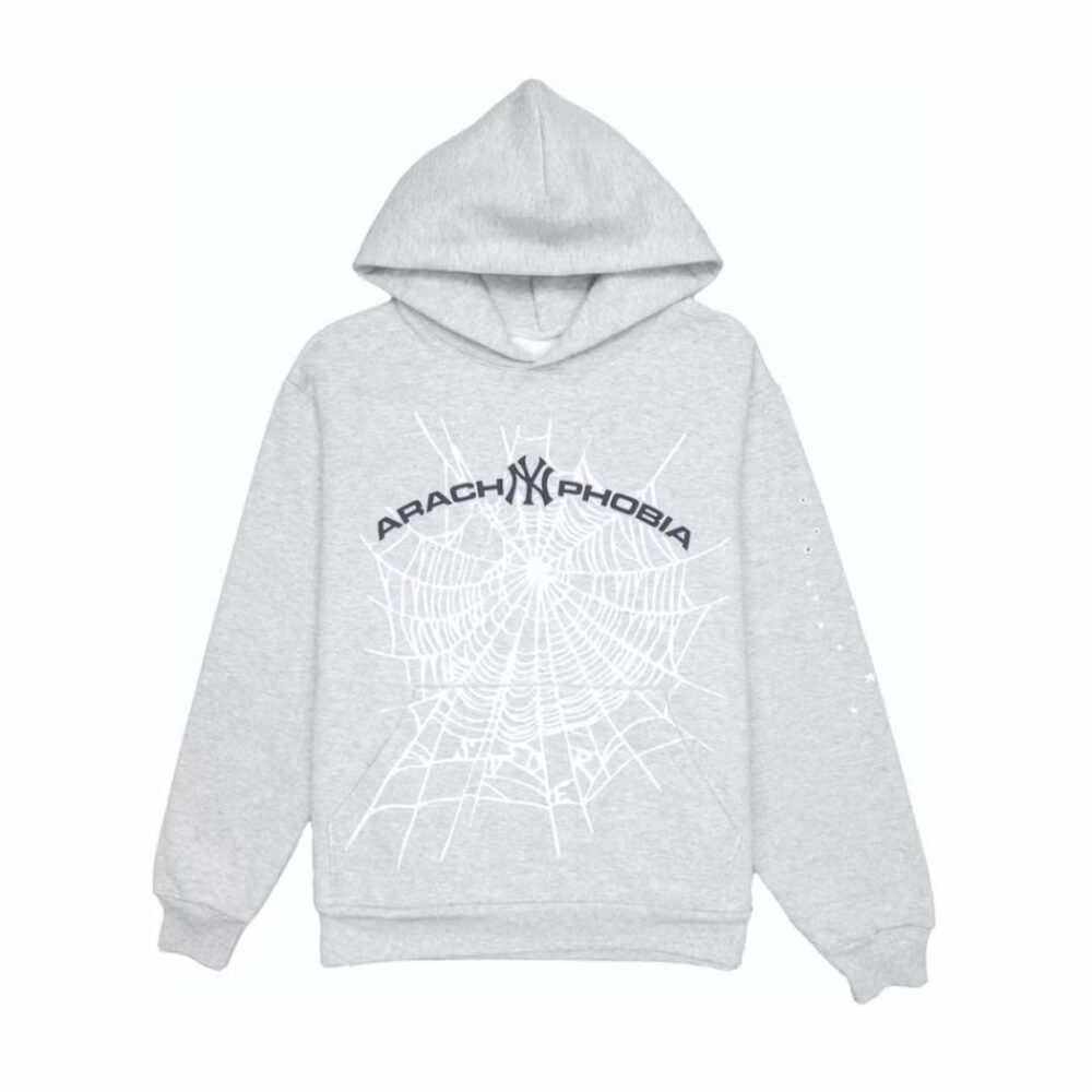 Sp5der Arach NY Phobia Hoodie Ash Grey