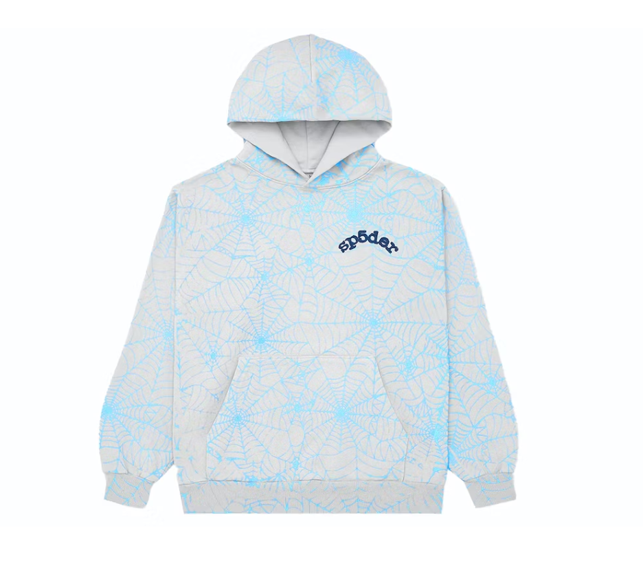 Sp5der AOP Web Hoodie Heather Grey