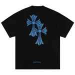 Chrome Hearts Double Cross Blue Logo T-Shirt