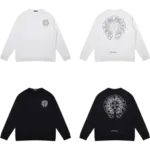 Classic Chrome Hearts 2 Horseshoe Logo White Sweatshirt