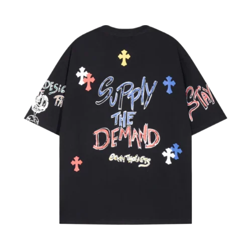 Chrome Hearts Supply The Demand Cross Logo Black Tee