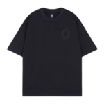 Bold Chrome Hearts Chest Embroidery Logo Black Tee