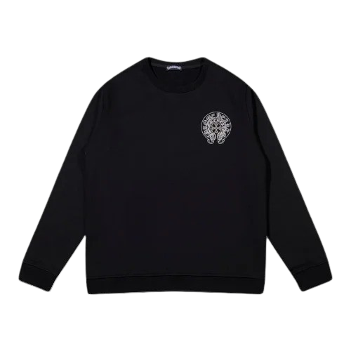 Classic Chrome Hearts  Horseshoe Logo Black Sweatshirt