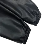 Jet Black Leather Jacket With Shirt Collar , Chrome Hearts