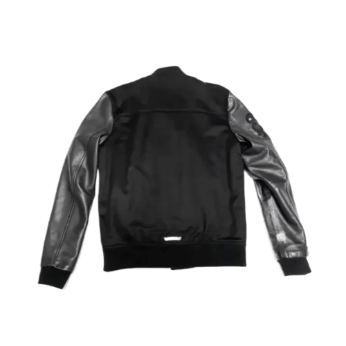 Black Letterman Varsity Jacket , Chrome Heart