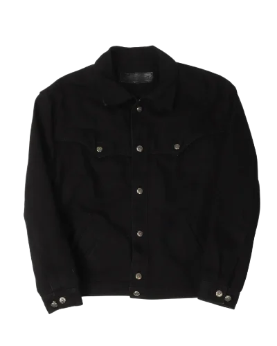 Denim Western Trucker Jacket with Fleur Yoke , Chrome Hearts