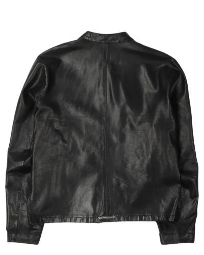 Black Lamb Leather Cafe Racer Jacket , Chrome Hearts