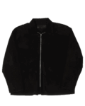 Black Suede Leather Zip Up Jacket , Chrome Hearts